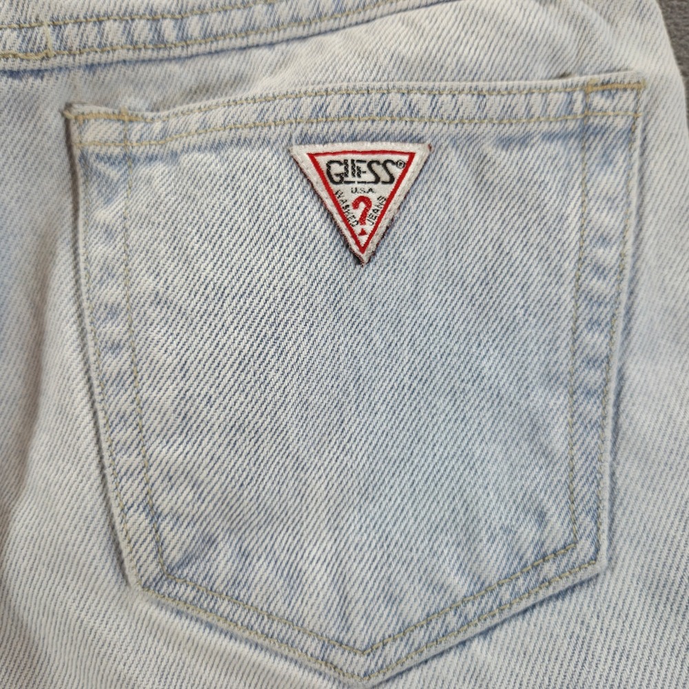 Vtg 80'2 Guess Georges Marciano Ankle Zip Jeans High Waist Tapered Mom Light 28